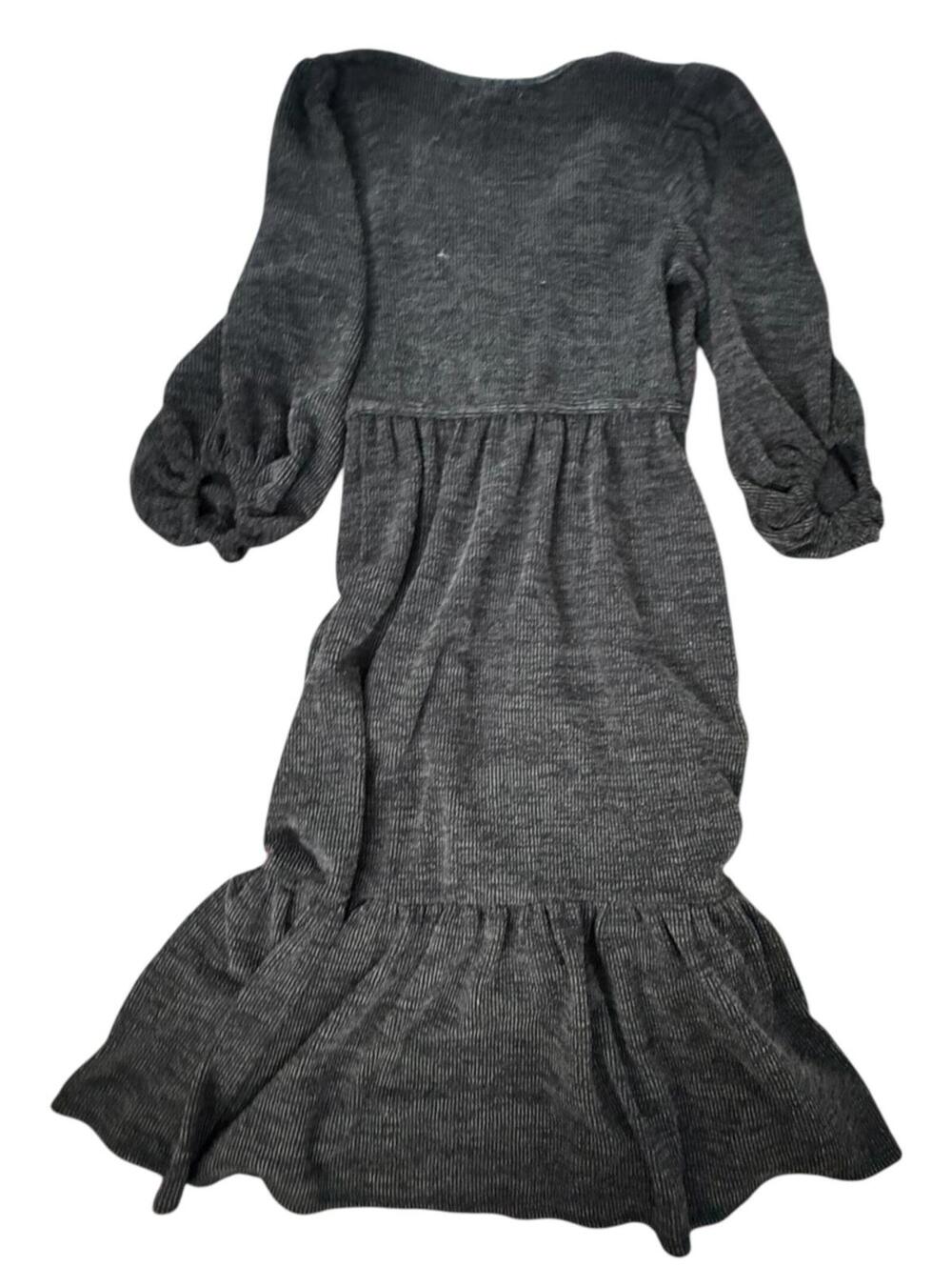 Max Studio Charcoal Knit Wrap Dress – Size S - Picture 2 of 5